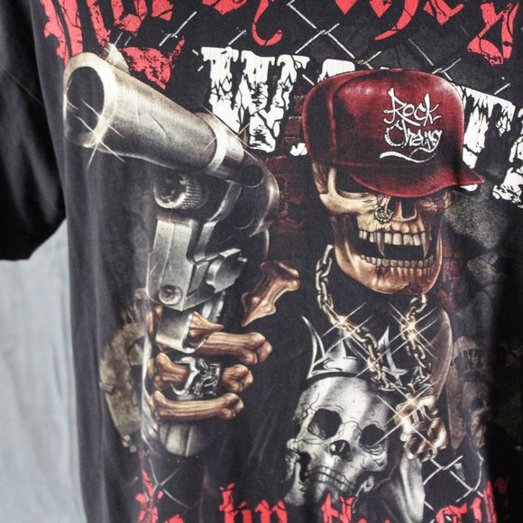 Retro Graphic T-shirt - Live by Gun Die by Gun Rock Chang - Men's Large - Picture 4 of 12